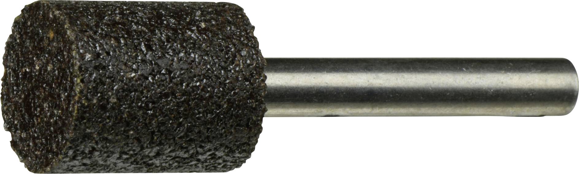 Ein zylindrischer Schleifbohrer mit einer rauen, strukturierten Oberfläche und einem Metallschaft, der zum Schleifen oder Abrasieren von Materialien verwendet wird.