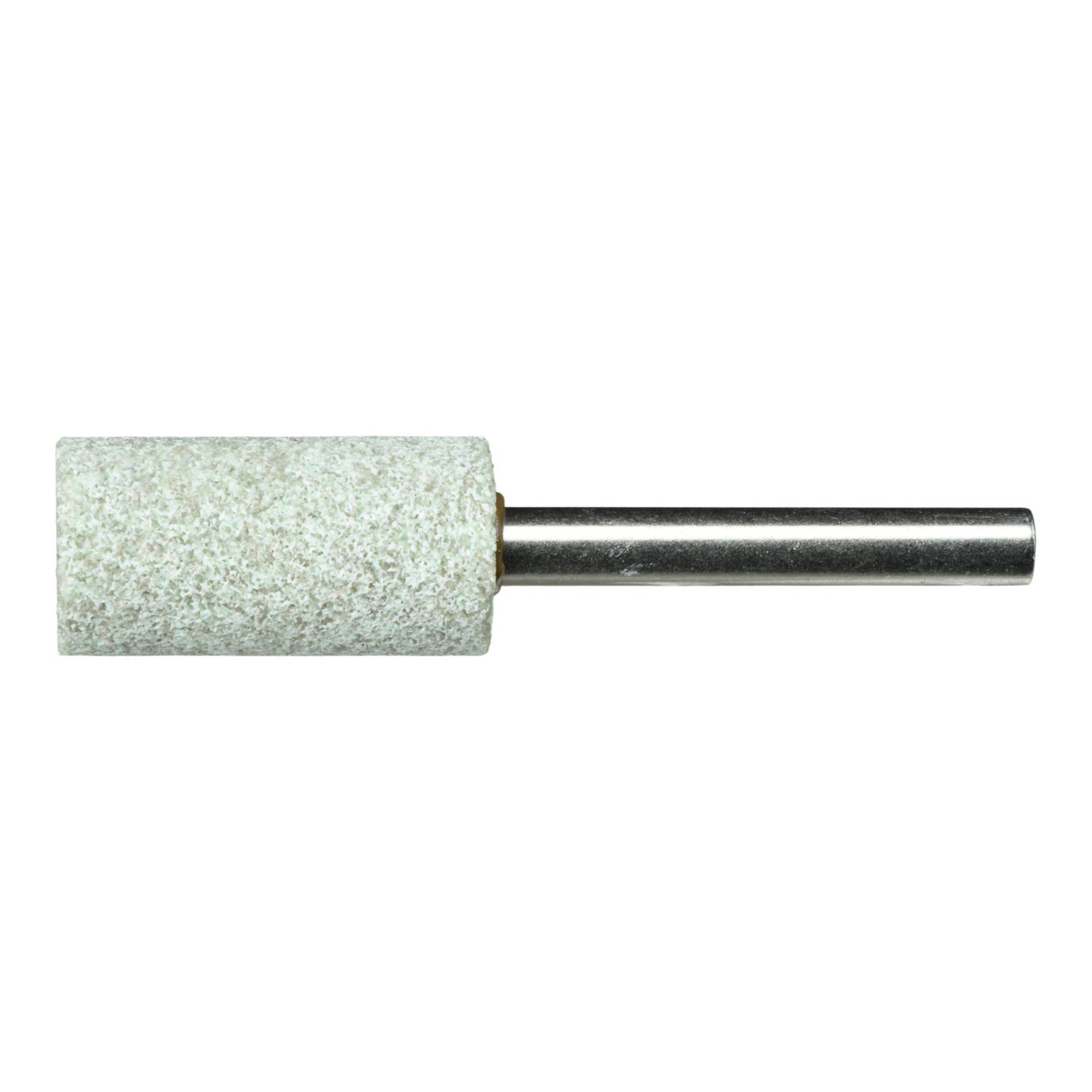 Ein zylindrischer Schleifstein mit einem Metallschaft, der typischerweise zum Schärfen, Glätten oder Polieren von Oberflächen verwendet wird.