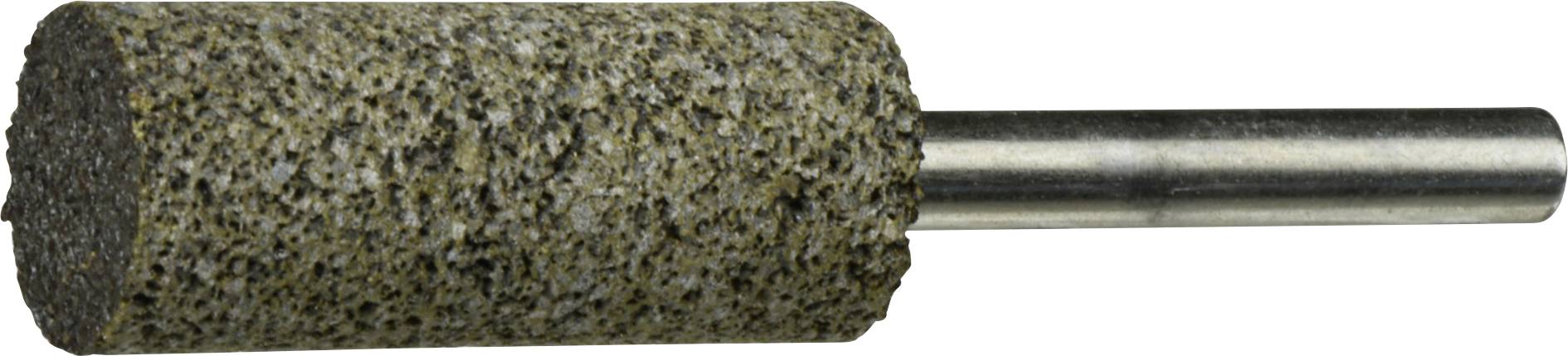 Ein zylindrischer Schleifstein, der an einem Metallschaft befestigt ist, zum Glätten von Oberflächen oder Schärfen von Werkzeugen.