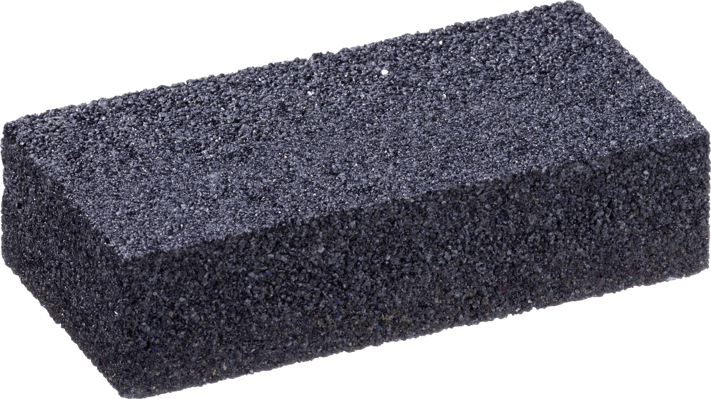 Ein rechteckiger Bimsstein mit rauer Oberfläche, der zum Entfernen toter Hautzellen verwendet wird.