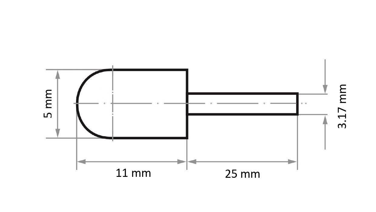 LUKAS-ERZETT A250000521 Werkzeugaufnahme GTWR für Schleifkappen 5x11mm Schaft 3,17mm // (1/8") Zoll 5St.