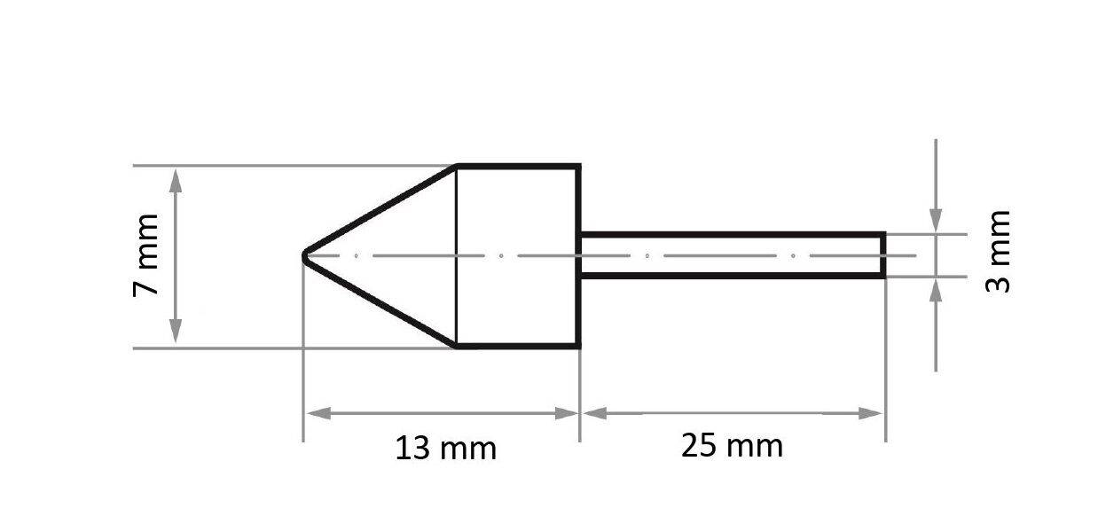 LUKAS-ERZETT A250000733 Werkzeugaufnahme GTWK für Schleifkappen 7x13mm Schaft 3mm 5St.