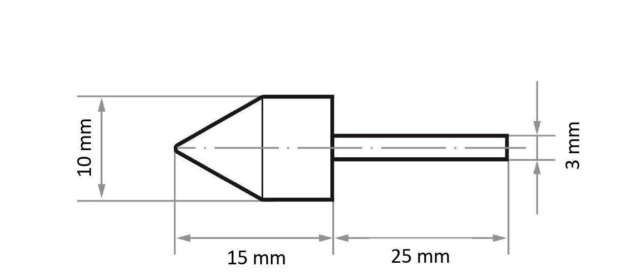 LUKAS-ERZETT A250001033 Werkzeugaufnahme GTWK für Schleifkappen 10x15mm Schaft 3mm 5St.