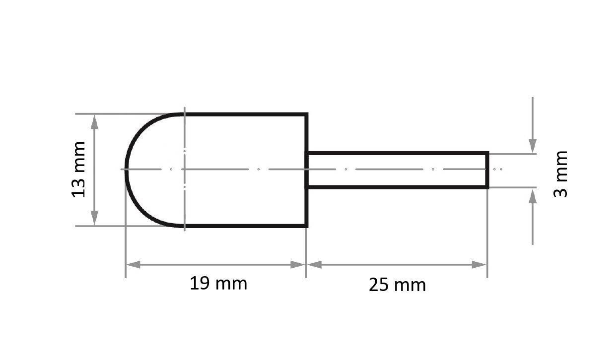 LUKAS-ERZETT A250001323 Werkzeugaufnahme GTWR für Schleifkappen 13x19mm Schaft 3mm 5St.