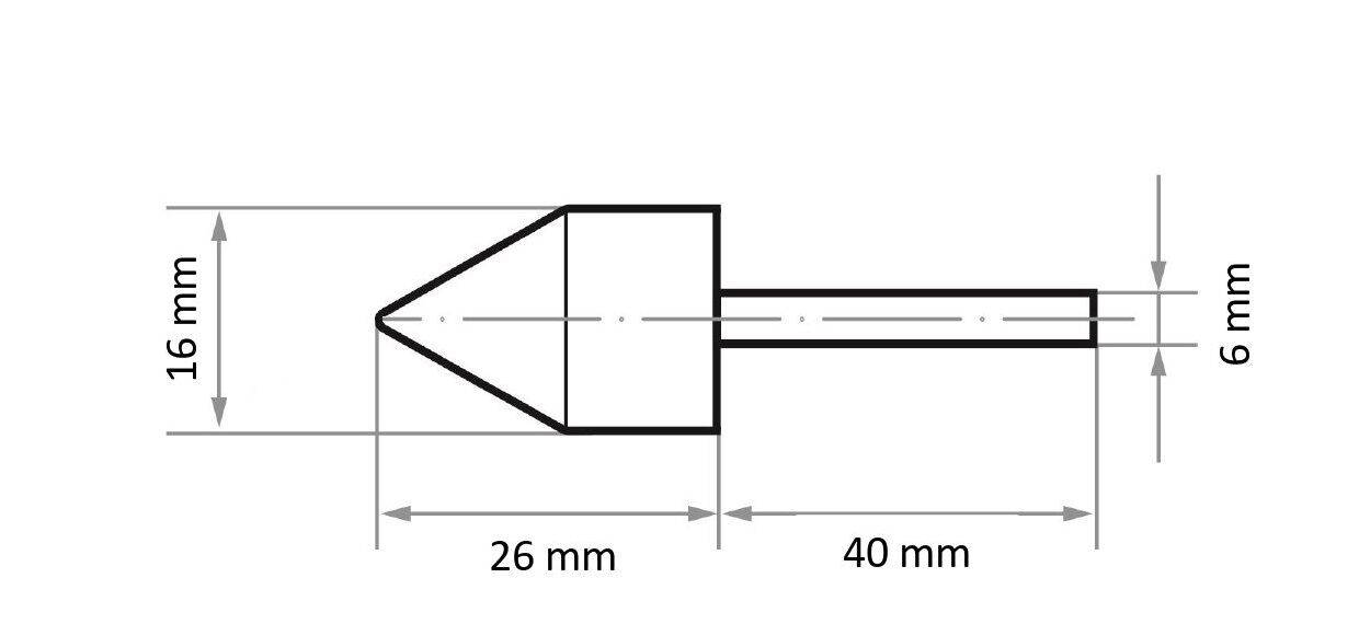LUKAS-ERZETT A250001636 Werkzeugaufnahme GTWK für Schleifhülsen 16x26mm Schaft 6mm 5St.