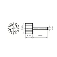 LUKAS-ERZETT A2500025256 Werkzeugaufnahme STZY für Schleifhülsen 25x25mm Schaft 6mm 5St. LUKAS-ERZETT A2500025256 Werkzeugaufnahme STZY für Schleifhülsen 25x25mm Schaft 6mm 5St.