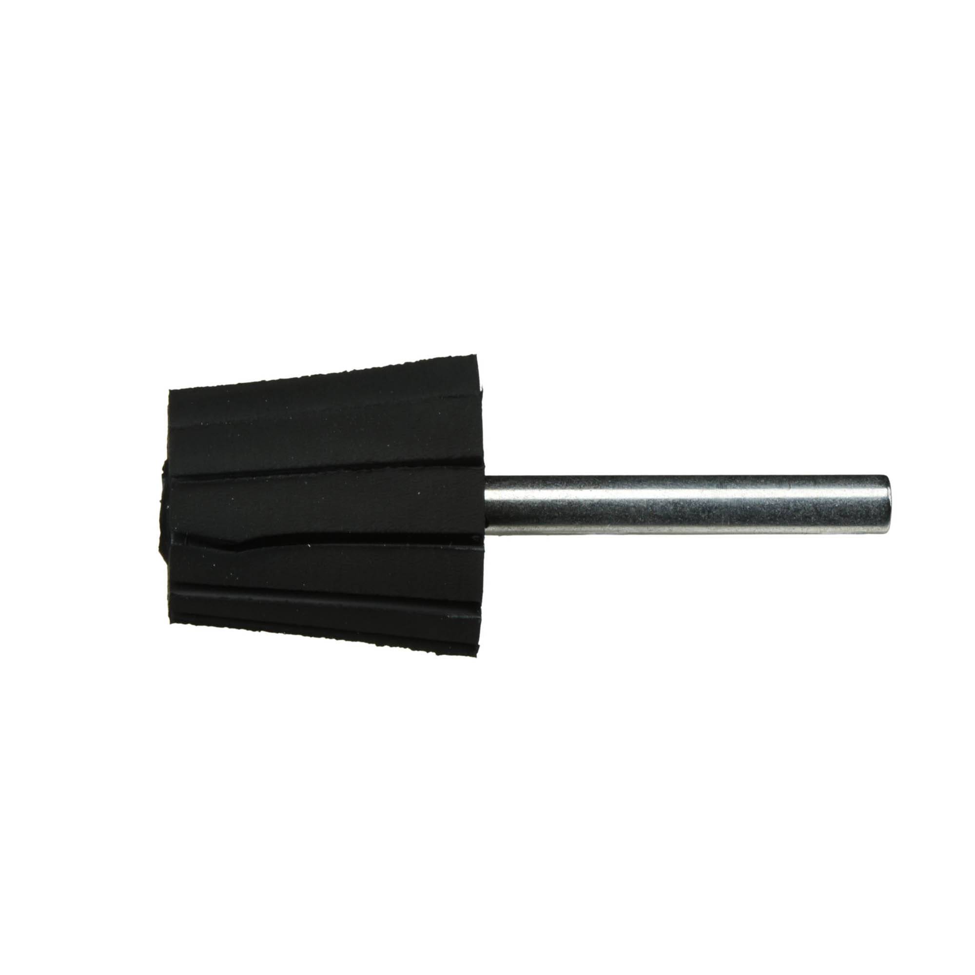 Ein schwarzer Gummireinigungsbürste mit einem Metallgriff wird vor einem weißen Hintergrund gezeigt.