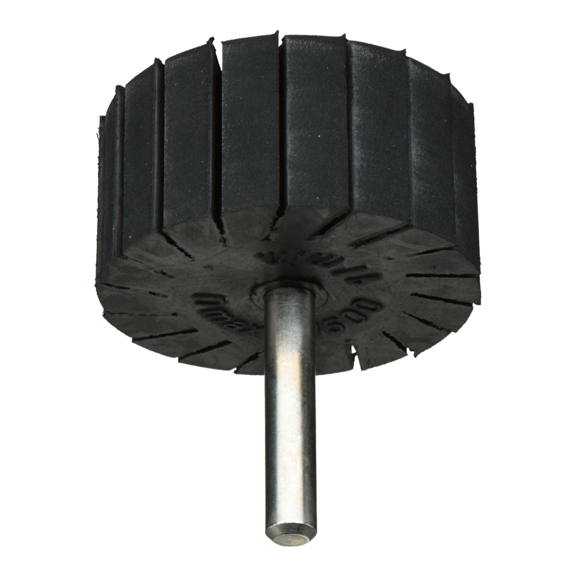 Schleiflamellenscheibe mit Metallschaft; verwendet zum Polieren und Oberflächenbearbeitung in der Metallverarbeitung.