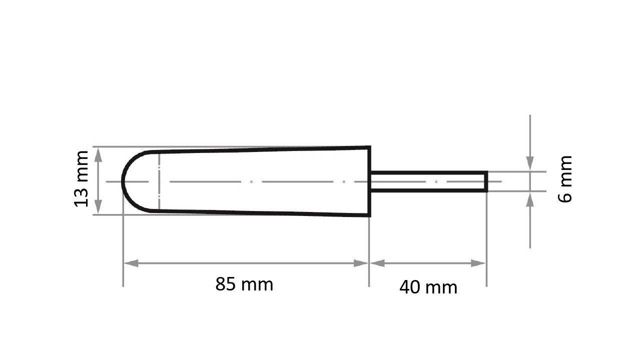 LUKAS-ERZETT A25001586 Werkzeugaufnahme GTKE für Schleifkappen 13x85mm Schaft 6mm 5St.