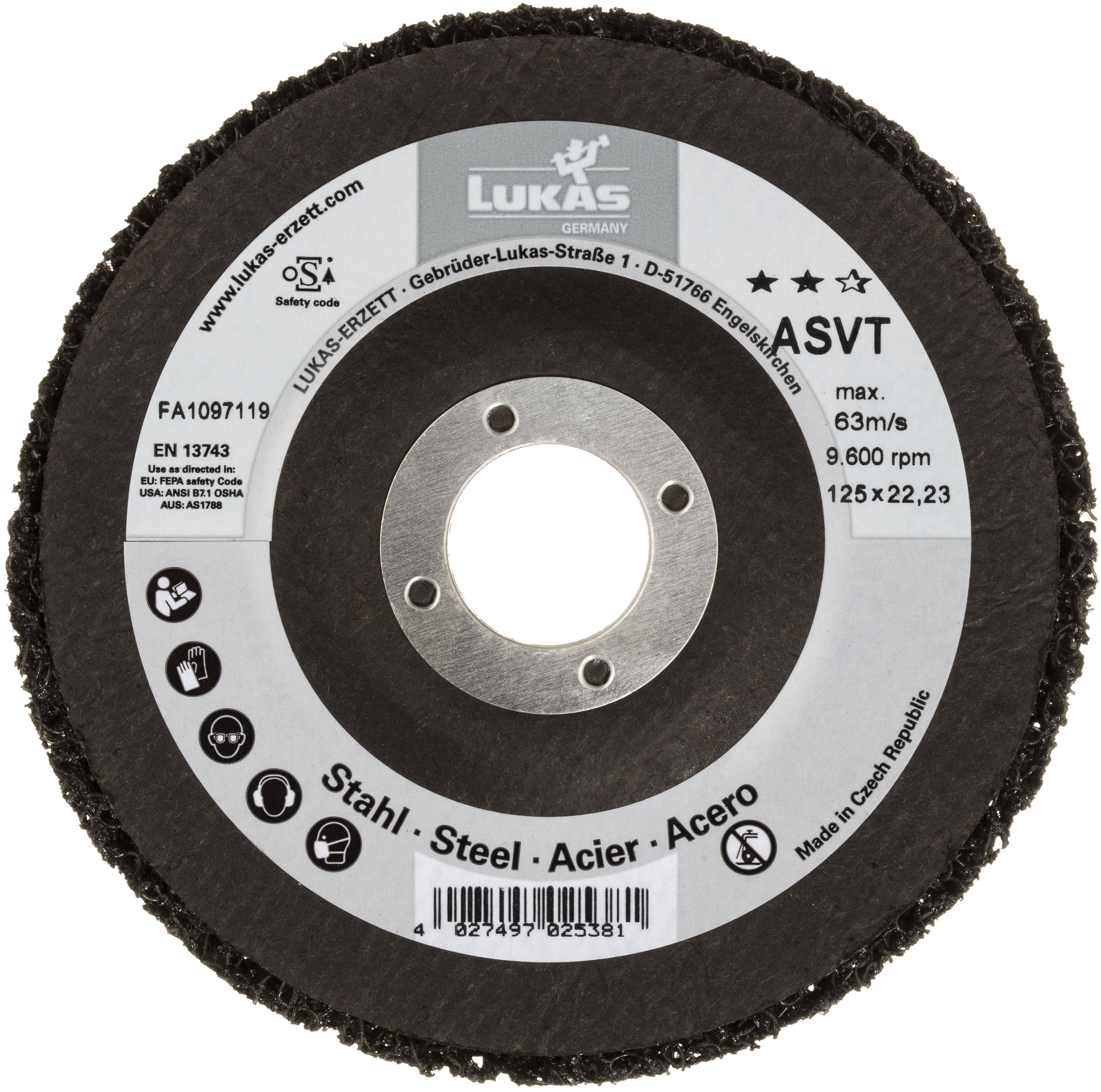 LUKAS-ERZETT A270112500114 Reinigungsvlies ASVS universal Ø125mm für Winkelschleifer 10St.