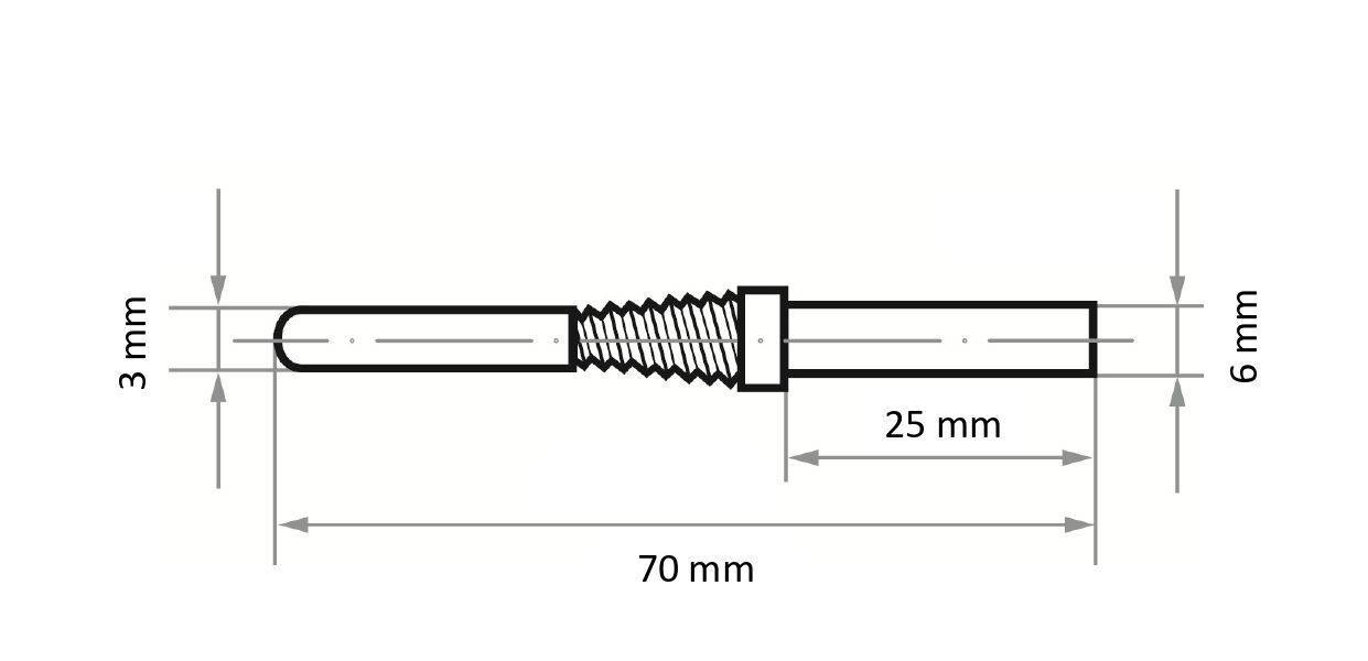 LUKAS-ERZETT A32030260001 Werkzeugaufnahme SRTR für Schleifrollen 30x70mm Schaft 6mm 1St.