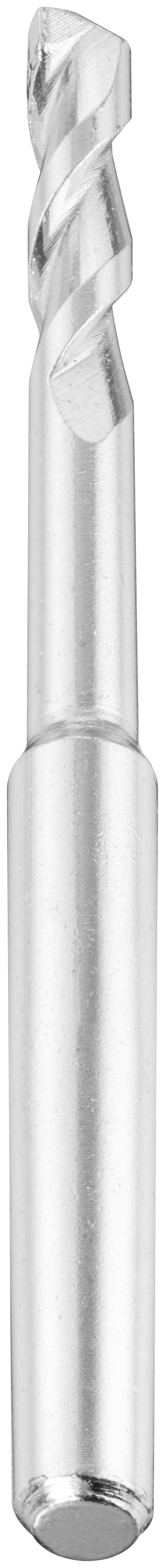 Nahaufnahme eines silbernen Bohrers mit einer Spiralnut, verwendet zum Schneiden oder Formen von Materialien.