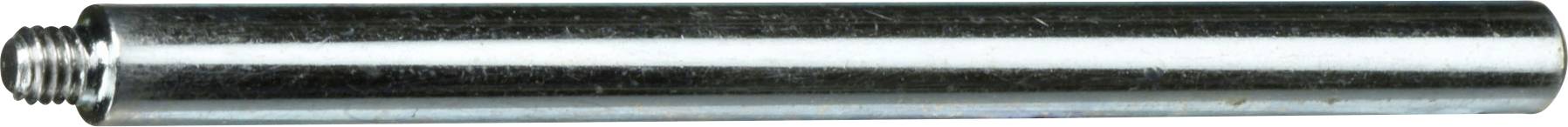 Ein Metallrohr mit Gewinde an einem Ende, wahrscheinlich zum Verbinden von Rohren oder Maschinen verwendet. Die Oberfläche ist glatt und reflektierend.