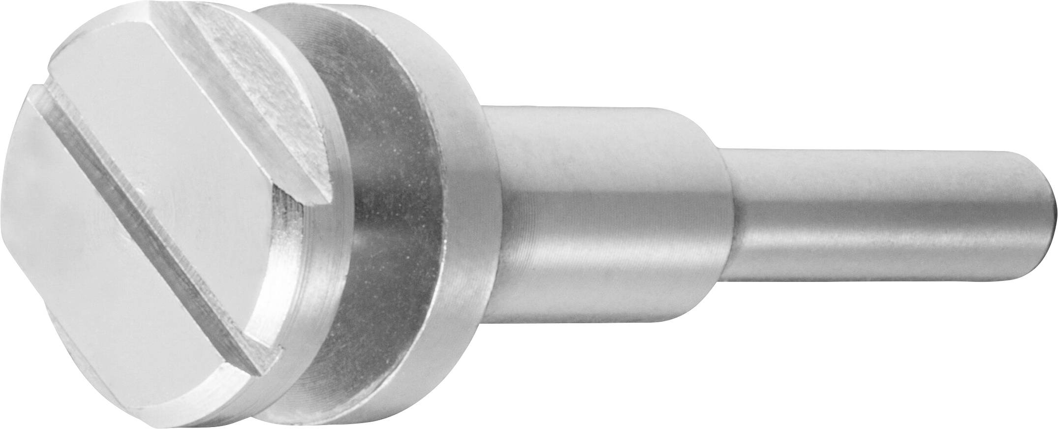 Ein Nahaufnahme einer Metallstift mit geschlitztem Kopf, der für das Einsetzen und Entfernen in Maschinen- oder Montageteilen konzipiert ist.