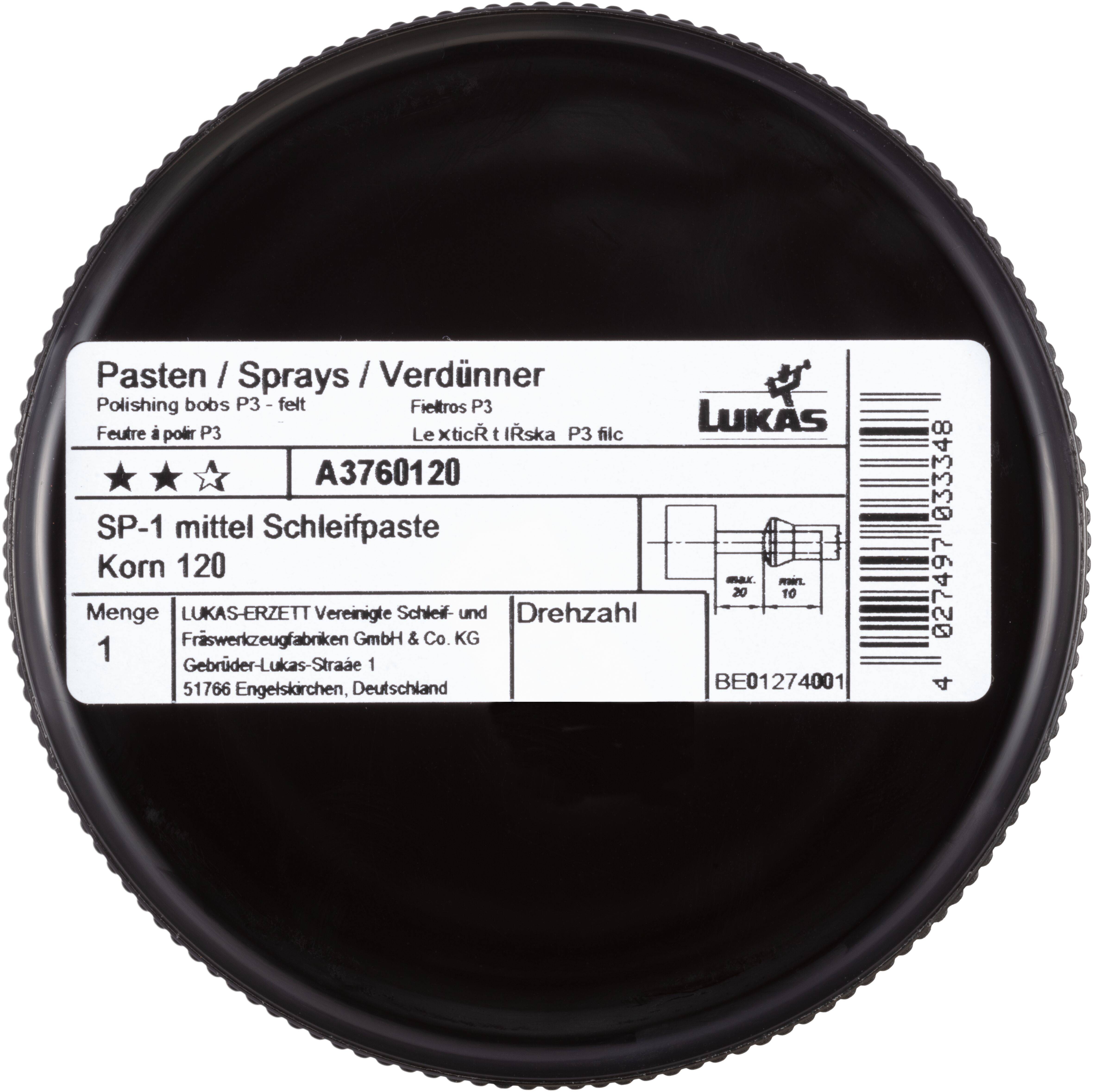 LUKAS-ERZETT A3760120 Schleifpaste SP-1 Korn 120 | mittel 1St.