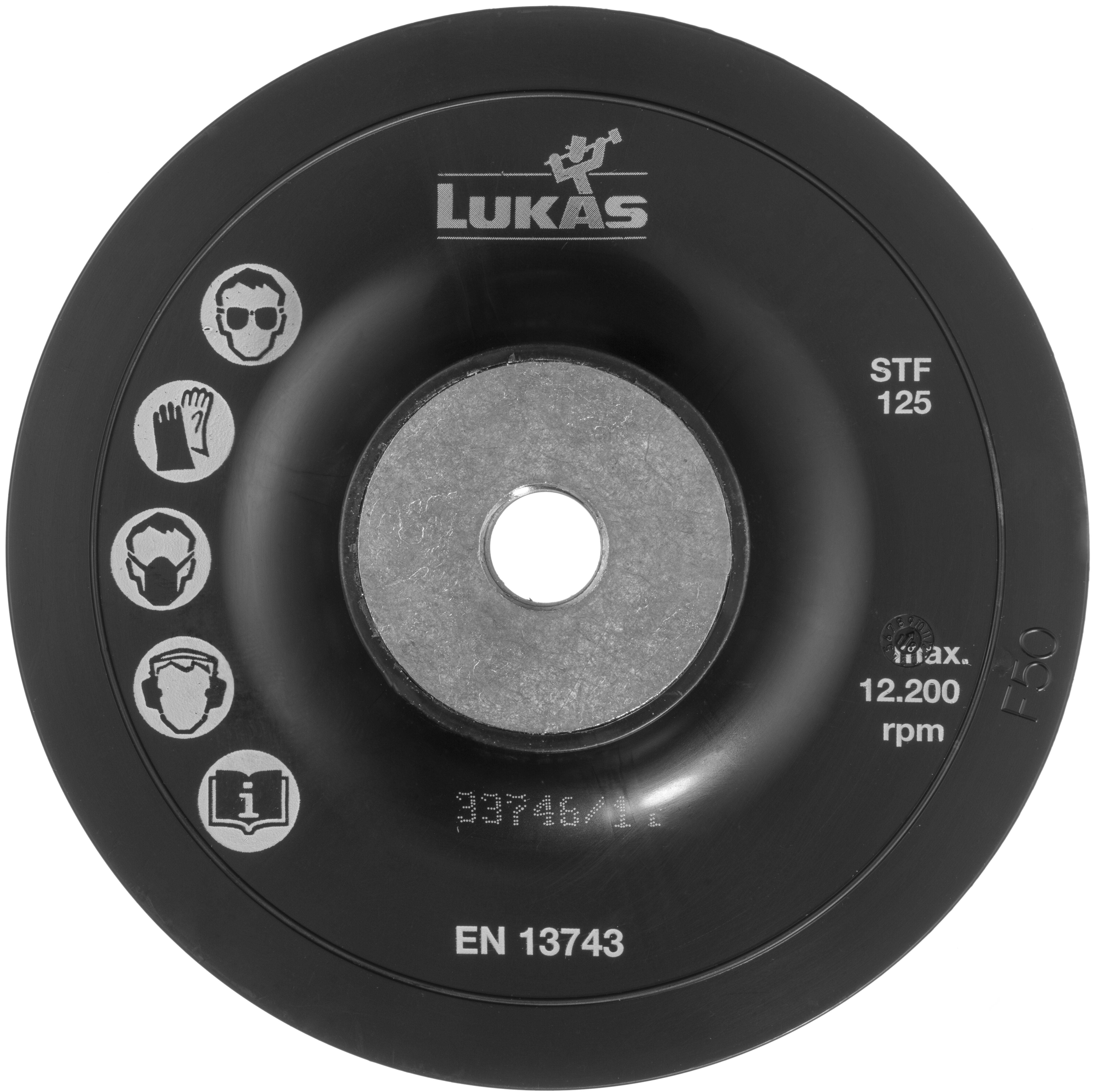 LUKAS-ERZETT A38311251001 Stützteller STF für Fiberscheiben Ø 125mm mit M14-Gewinde für Winkelschleifer 1St.