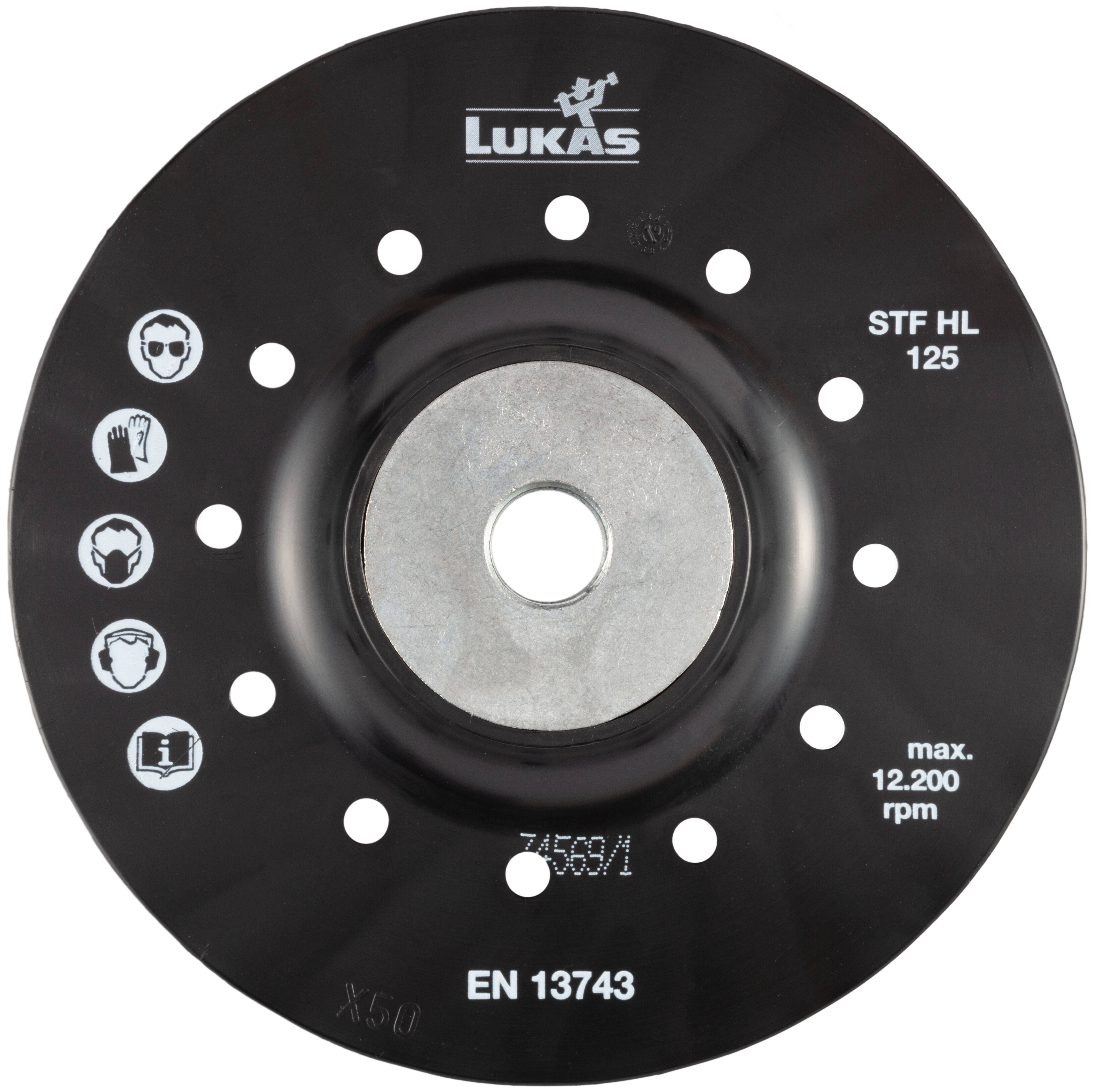 LUKAS-ERZETT A38311251002 Stützteller STF für Fiberscheiben Ø 125mm mit M14-Gewinde | mit Kühlrippen 1St.