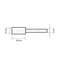 LUKAS-ERZETT A200003220616 Schleifstift ZY Zylinderform für Stahl/Stahlguss 32x20mm Schaft 6mm | Korn 36 20St. LUKAS-ERZETT A200003220616 Schleifstift ZY Zylinderform für Stahl/Stahlguss 32x20mm Schaft 6mm | Korn 36 20St.