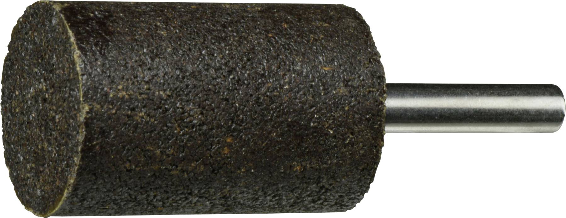 Ein zylindrisches Schleifwerkzeug mit einer rauen, strukturierten Oberfläche und einem Metallschaft; verwendet zum Schleifen oder Formen von Materialien.