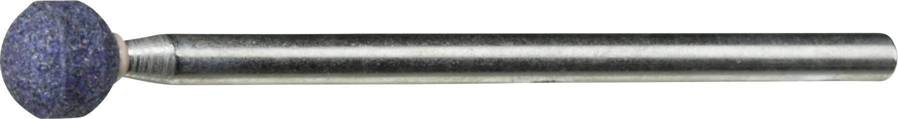 Ein zylindrischer Metalltool mit einer runden, blauen Schleifspitze, wahrscheinlich zum Schleifen oder Polieren von Oberflächen verwendet.