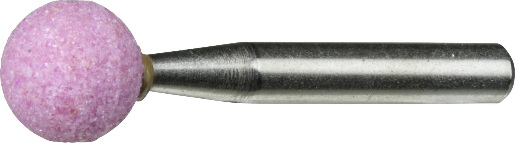 Ein Metalltool mit einem rosa kugelförmigen Schleifkopf zum Schleifen oder Polieren von Oberflächen.