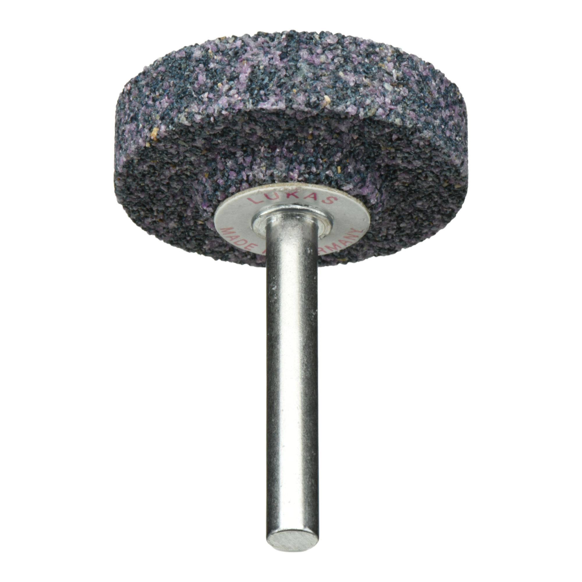 Schleifscheibe mit zylindrischem Schaft, verwendet zum Schärfen oder Formen von Metallen und anderen Materialien.