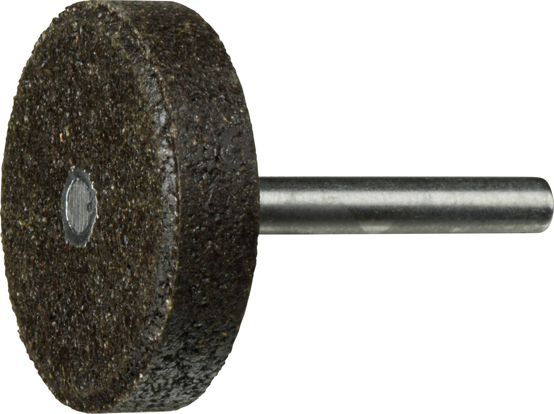 Ein zylindrischer Schleifstein mit einer Metallachse, der als Zubehör für Rotationswerkzeuge zum Schärfen und Schleifen verschiedener Materialien verwendet wird.