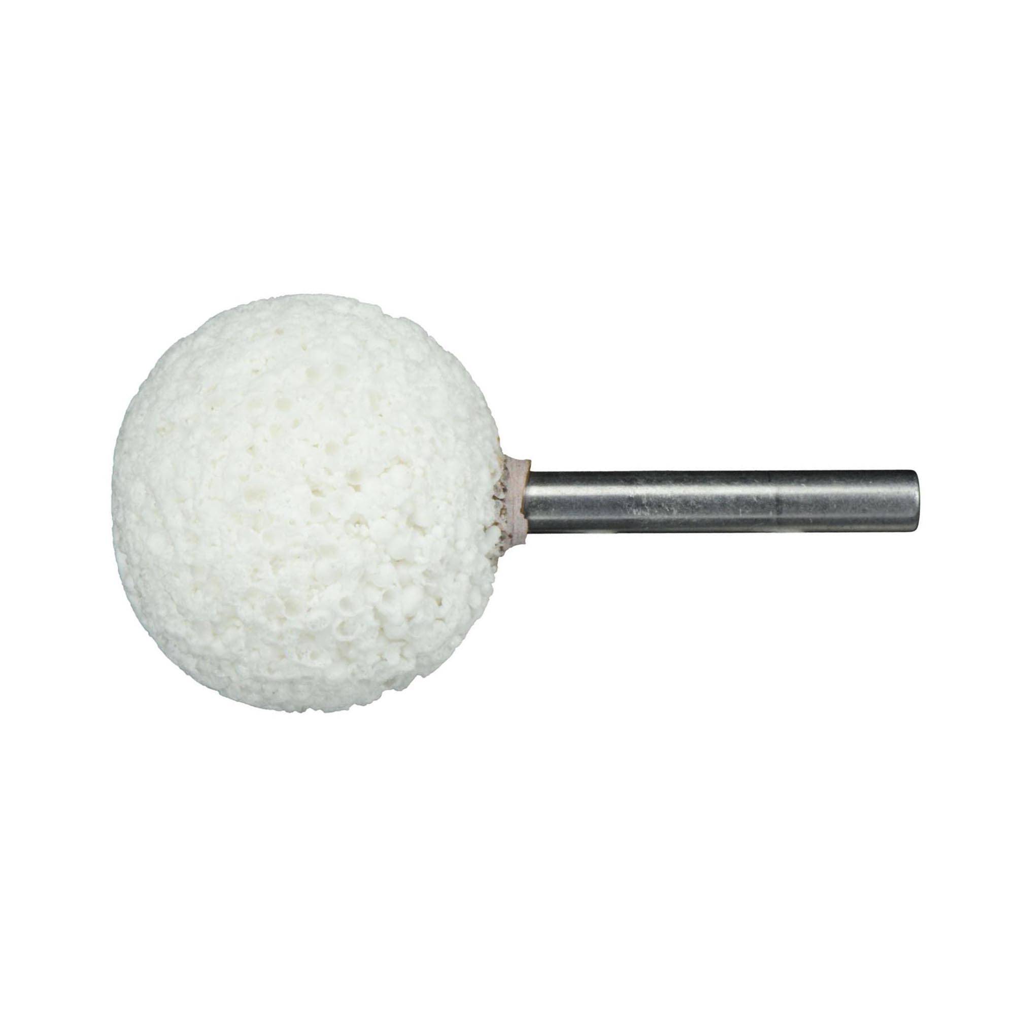 LUKAS-ERZETT A201903838626 Schleifstift KU Kugelform für Kunststoff/Holz/Gummi 38x38mm Schaft 6mm | Korn 0-3 20St.