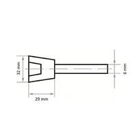 LUKAS-ERZETT A202003229602 Schleifstift TO Topfform für Stahl/Stahlguss 32x29mm Schaft 6mm | Edelkorund Korn 60 20St. LUKAS-ERZETT A202003229602 Schleifstift TO Topfform für Stahl/Stahlguss 32x29mm Schaft 6mm | Edelkorund Korn 60 20St.