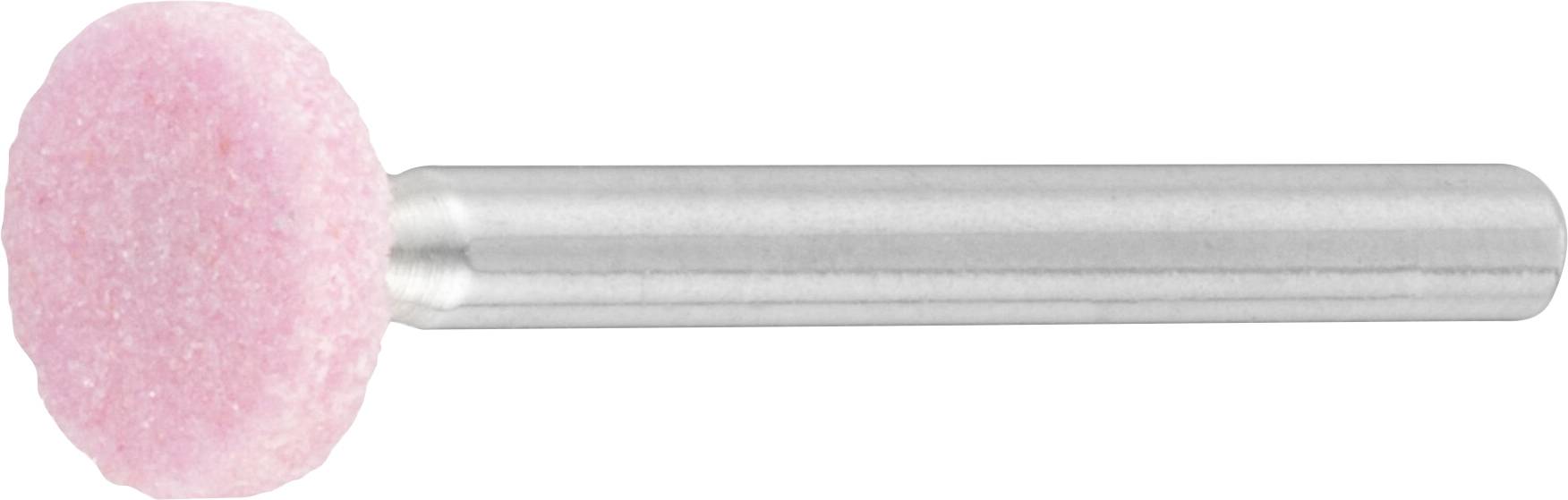Ein rosa Schleifpolierbit mit kugelförmiger Gestalt und Metallschaft, verwendet zum Glätten oder Finish von Oberflächen.