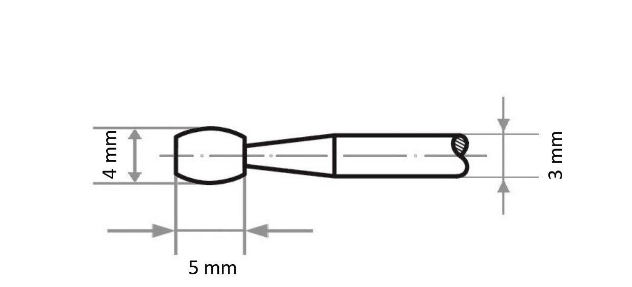 LUKAS-ERZETT A202900017302 Schleifstift D17 Sonderform für Stahl/Stahlguss 4x5mm Schaft 3mm | Edelkorund Korn 80 20St.