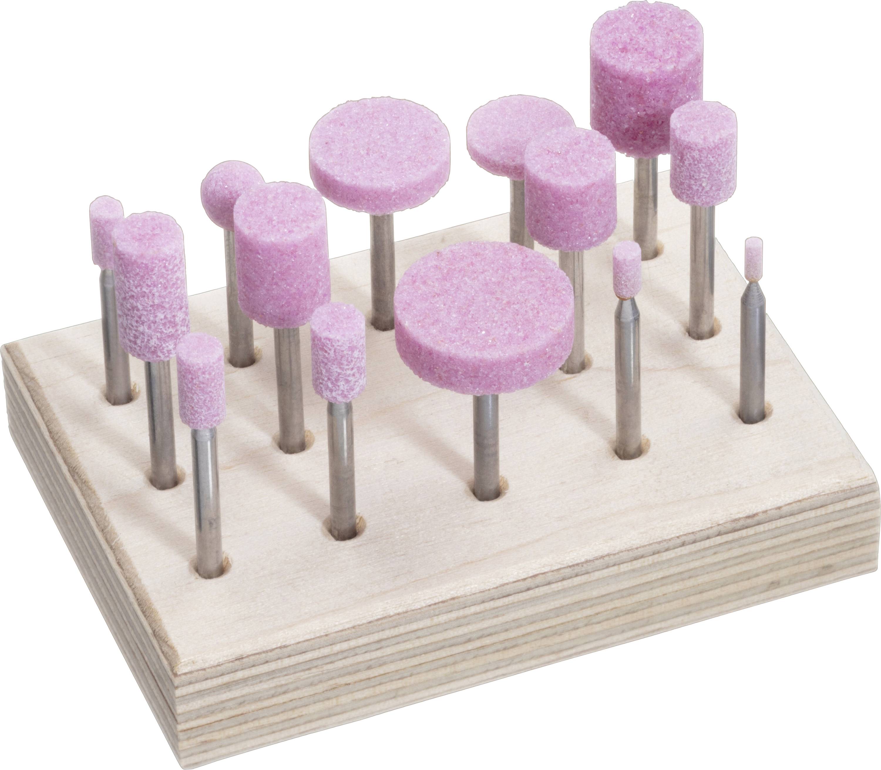 LUKAS-ERZETT A204700001402 Schleifstift-Set 14-teilig für Stahl/Stahlguss Schaft 3mm Edelkorund 1 Set