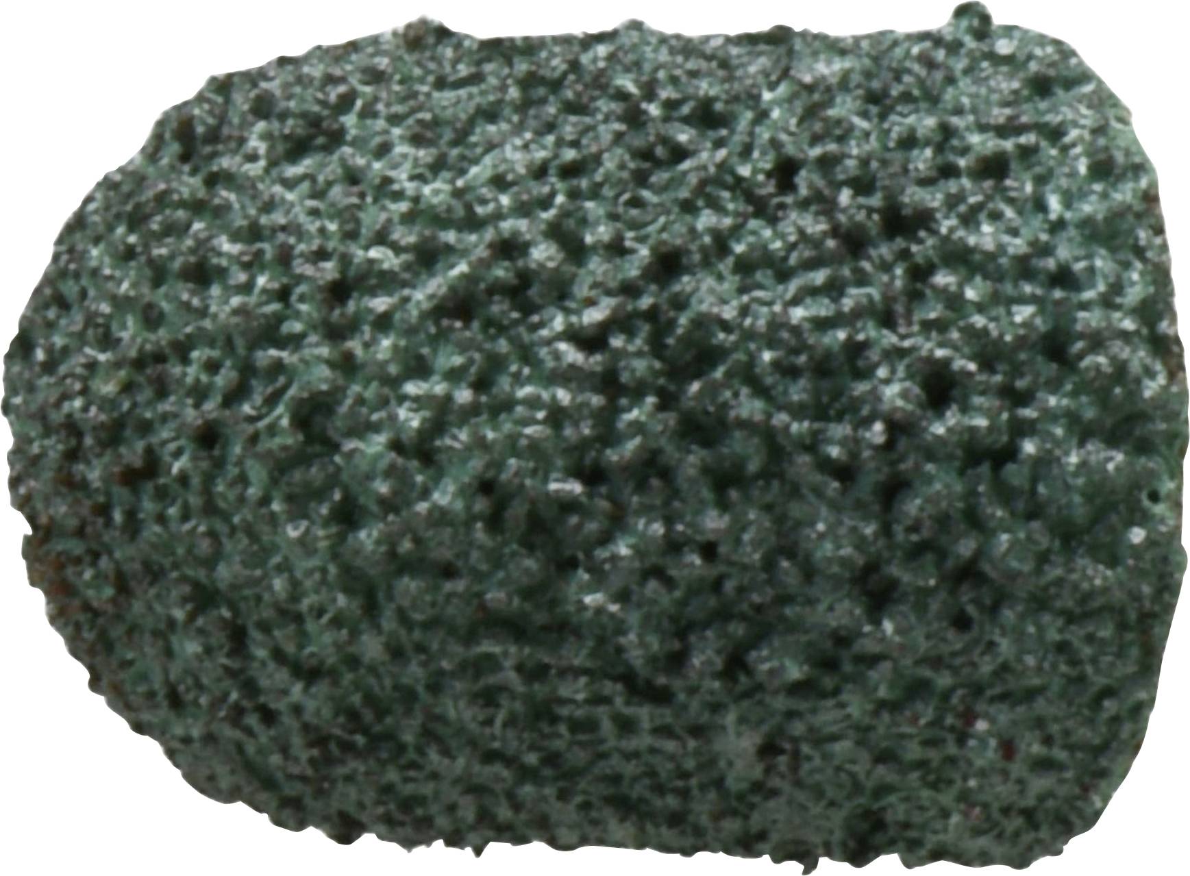 Ein grüner, strukturierter Pellet, möglicherweise für Gartenbau oder Schädlingsbekämpfung verwendbar, mit einer rauen und körnigen Oberfläche.