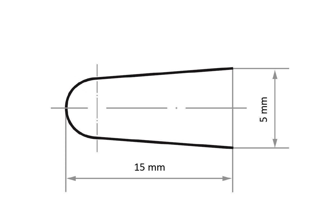LUKAS-ERZETT A2102051080 Schleifkappe SKKES Rundkegelform universal 5x15 mm Spezialkorund Korn 80 D