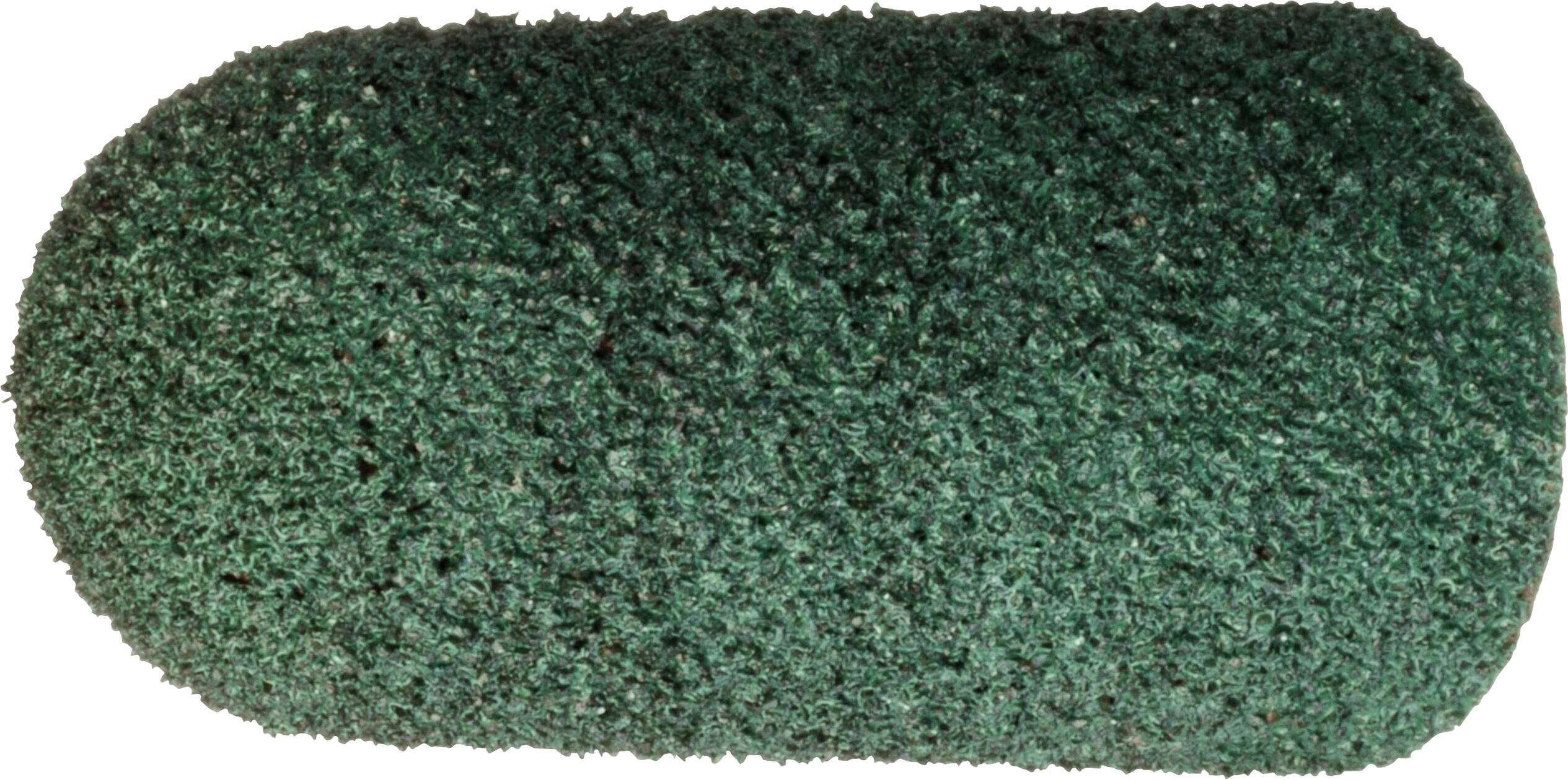 Ein strukturiertes, zylindrisches grünes Schleifwerkzeug ist abgebildet, höchstwahrscheinlich ein Schleif- oder Polierzubehör zum Glätten von Oberflächen bei Maschinenarbeiten.