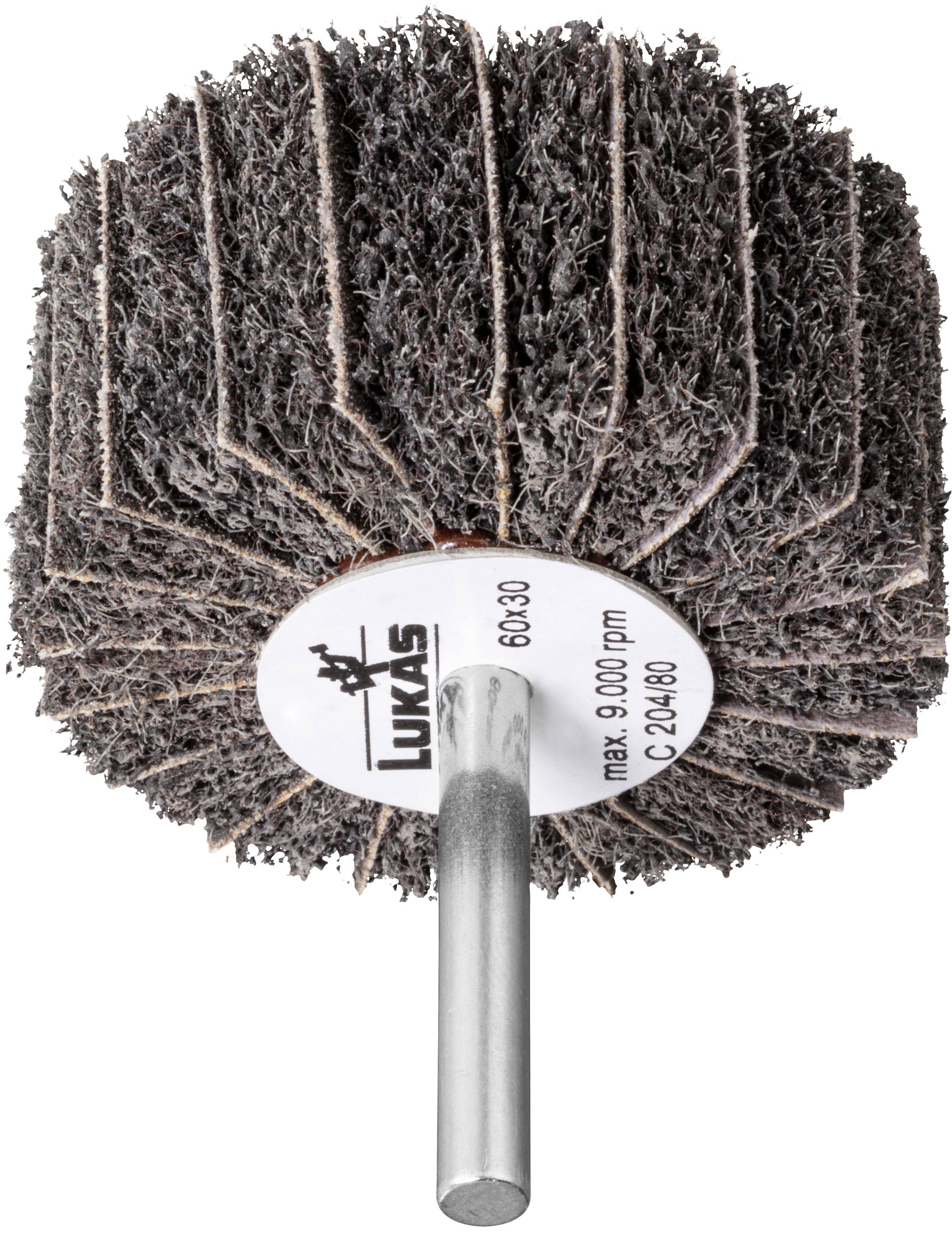 LUKAS-ERZETT A2204060306204 Fächerschleifer SFM für Edelstahl 60x30mm Schaft 6mm Siliciumcarbid Korn 100/80 10St.