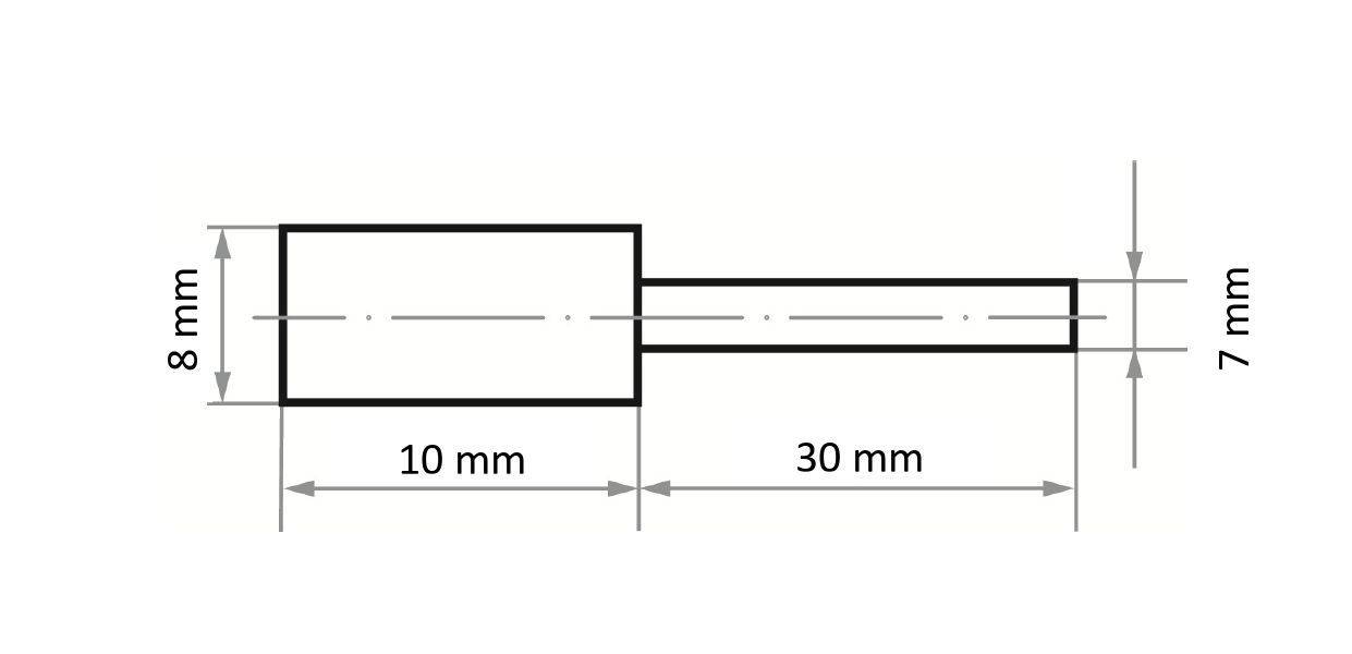 LUKAS-ERZETT A2600008103 Polierstift P1ZY Zylinderform 8x10mm Schaft 3mm 20St.