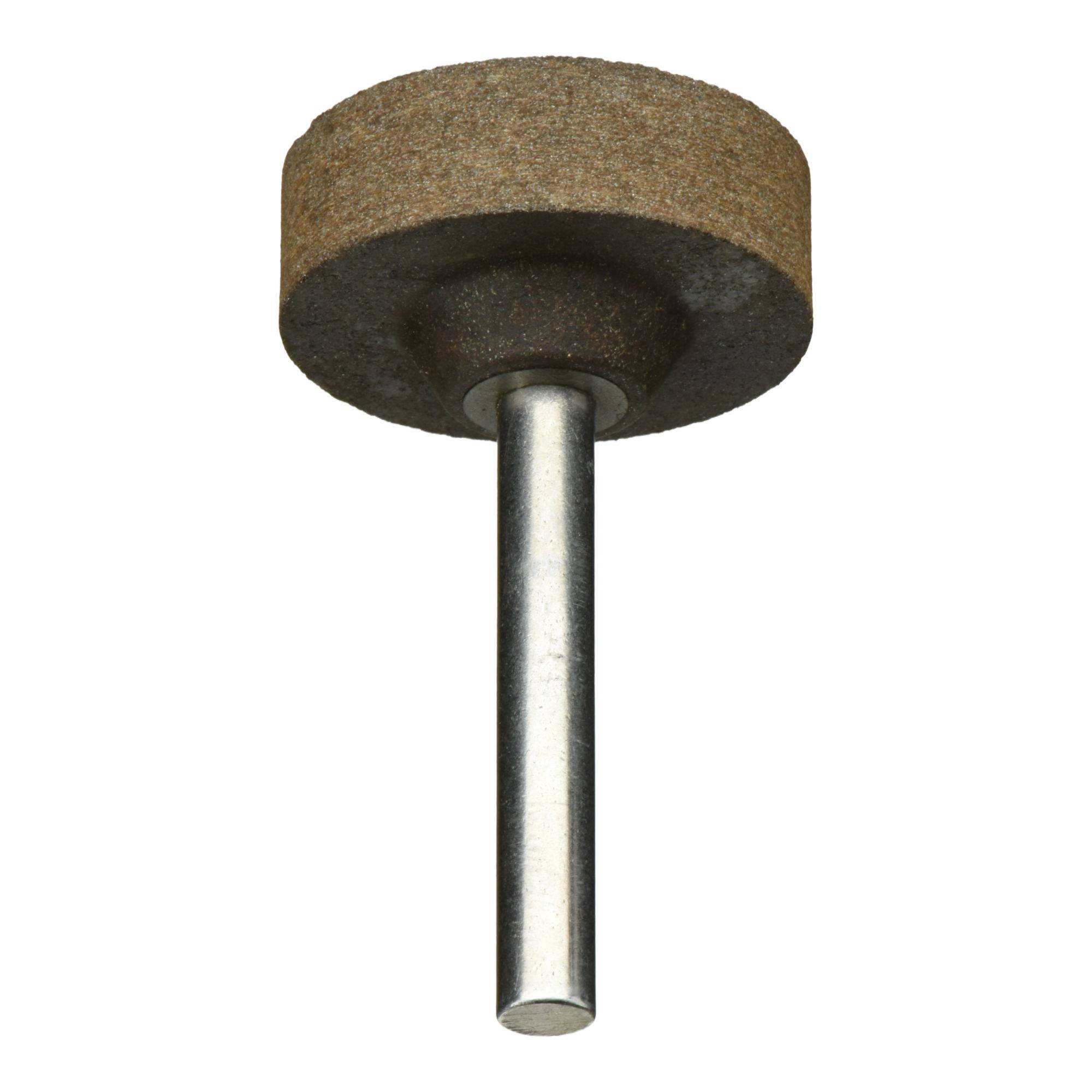 Schleifscheibe mit zylindrischem Schaft; verwendet zum Schärfen, Schleifen und Entgraten von Metallen und anderen Materialien.