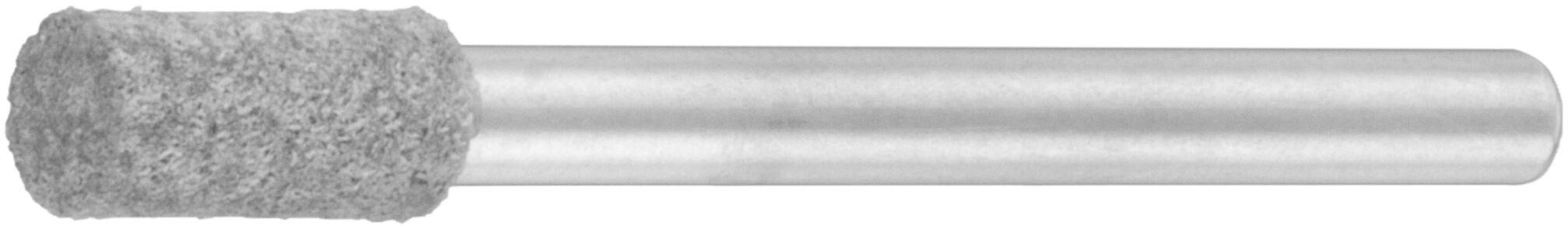 Eine zylindrische Metalltool mit einem strukturierten Schleifende, typischerweise zum Schleifen oder Formen von Materialien verwendet.