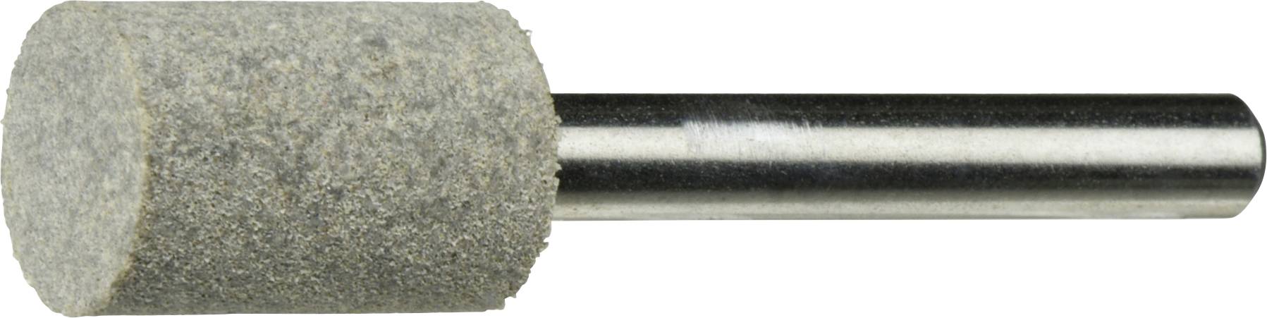 Ein zylindrischer Schleifstein mit Metallschaft, der zum Schärfen oder Formen von Werkzeugen verwendet wird.