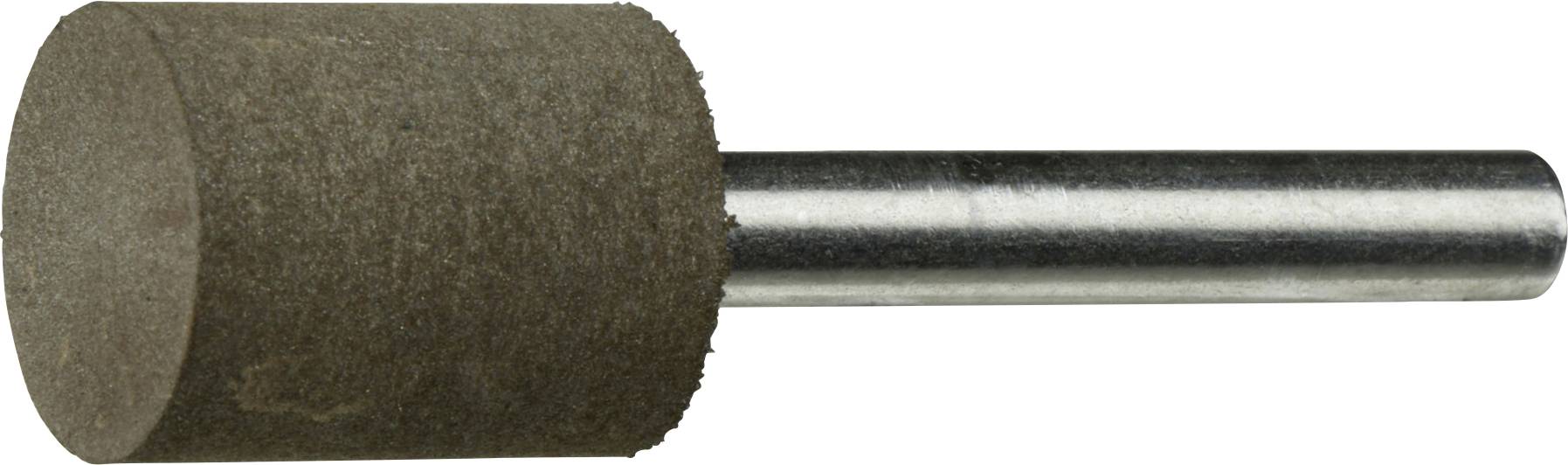 Eine zylindrische Schleifvorrichtung mit einer rauen braunen Oberfläche und einem Metallschaft, die zum Formen und Glätten von Materialien verwendet wird.