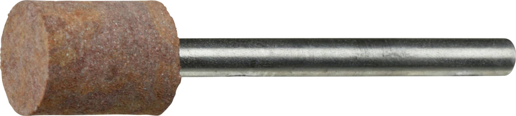 Ein Schleifstein-Werkzeug mit einer verrosteten, zylindrischen Schleifspitze und einem Metallschaft.