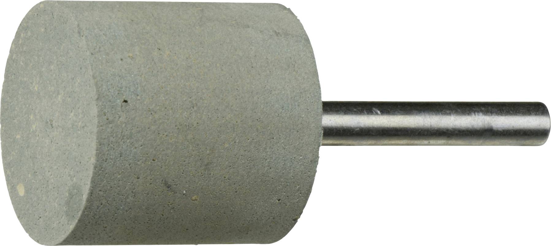 Ein zylindrischer Schleifstein mit einem Metallstabgriff, der zum Schärfen oder Formen von Oberflächen verwendet wird.