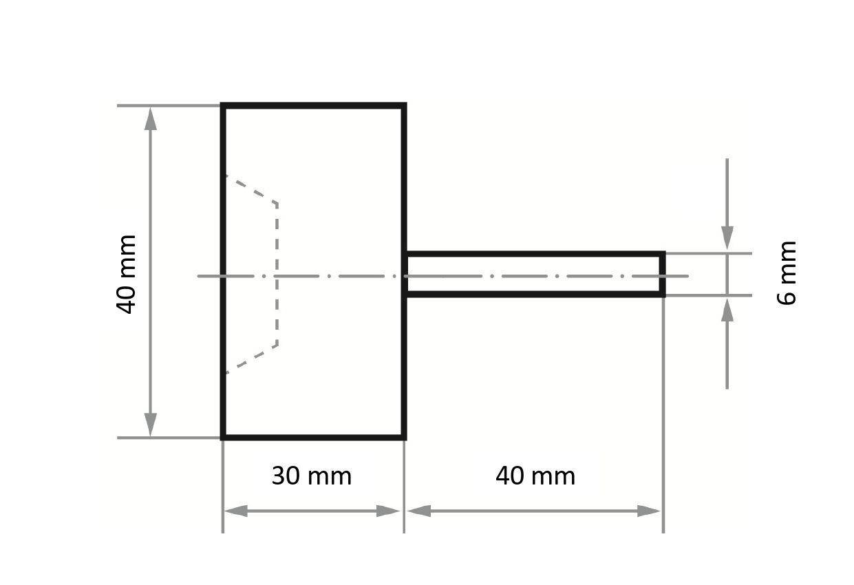 LUKAS-ERZETT A3100040306150 Schleiffächer Topfform SFT 40x30mm Korund Korn 150 Durchmesser 40mm 10St.