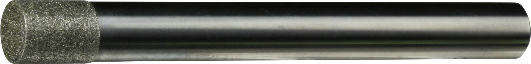 Ein zylindrischer Metalleinsatz mit einer strukturierten Schleifspitze, der zum Schleifen oder Polieren verschiedener Materialien verwendet wird.