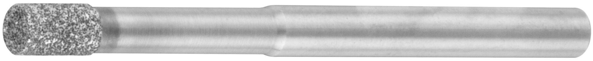 Ein zylindrischer Metalltool mit einer strukturierten, abgerundeten Spitze, der üblicherweise zum Schleifen oder Formen von Oberflächen in industriellen Anwendungen verwendet wird.