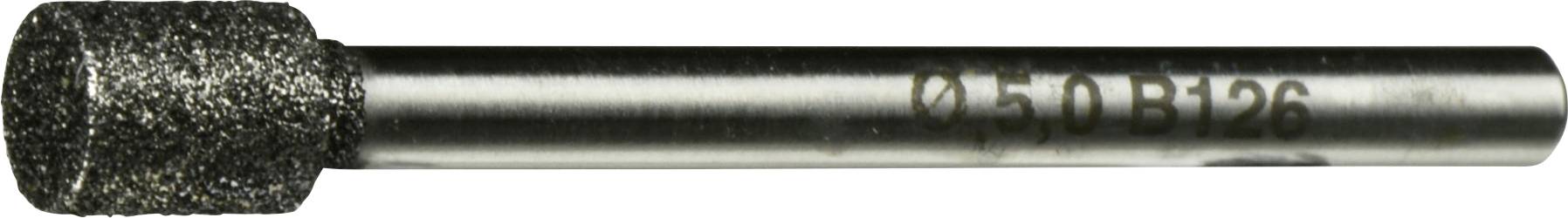 Ein zylindrischer Metalltool mit einer strukturierten Schleifspitze zum Schleifen, gekennzeichnet mit '10.5DB126'.