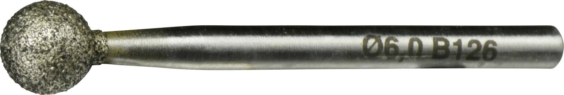 Ein Metalldrehfräswerkzeug mit einer kugelförmigen Kopfform und einem zylindrischen Schaft. Es ist seitlich mit den Zahlen '06 D B126' markiert.