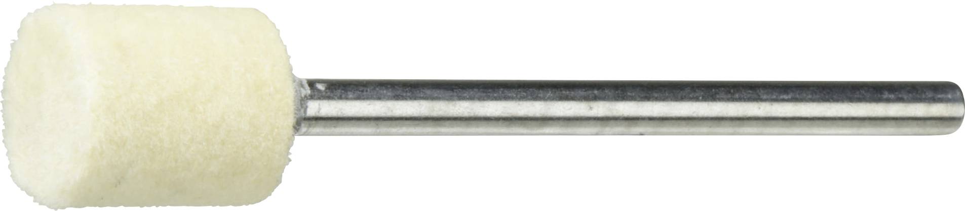 Ein zylindrischer Polierschleifbock mit einem Metallgriff, der zum Polieren von Oberflächen verwendet wird.