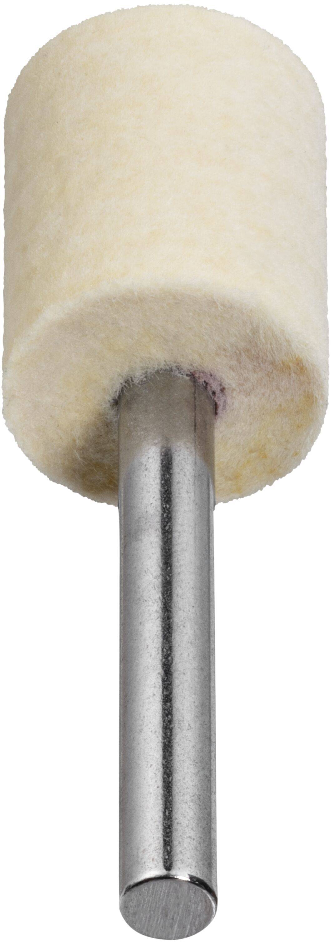 LUKAS-ERZETT A3700020256 Polierstift P3ZY Zylinderform 20x25mm Schaft 6mm Filz für Polierpaste 10St.